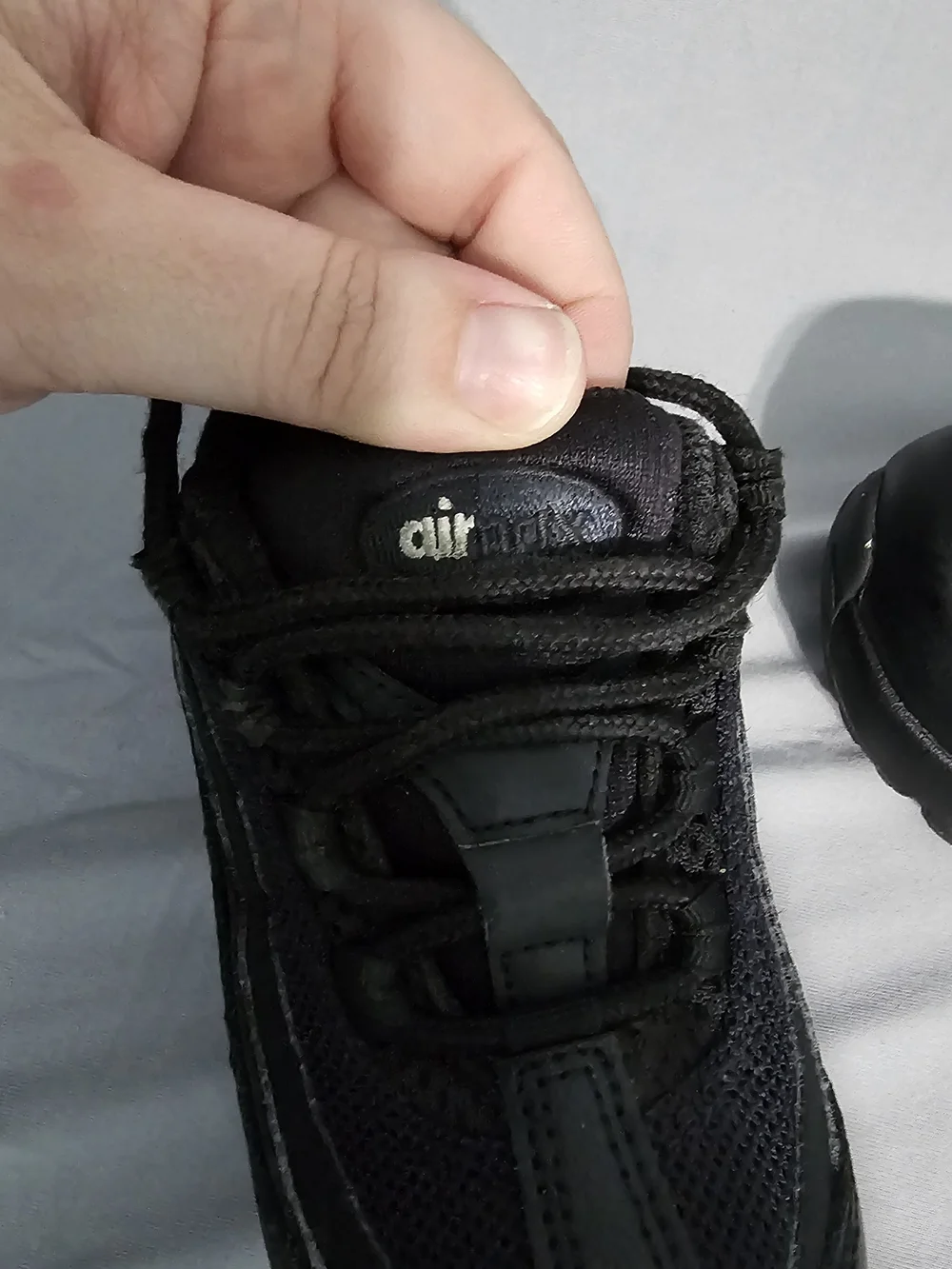 Nike Air Max Kids Black Athletic Sneakers with White Trim